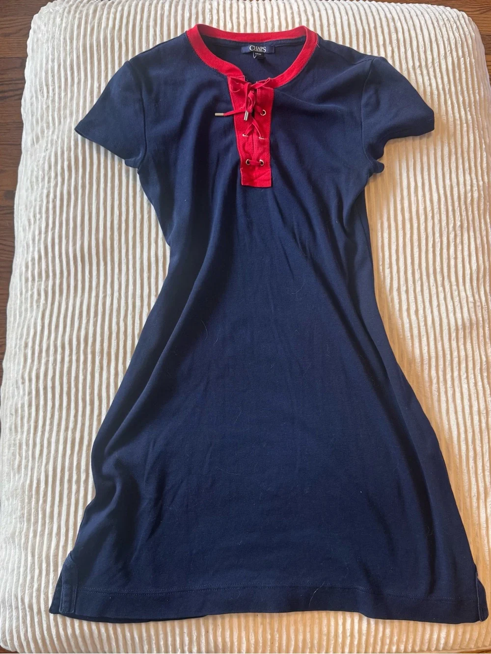 chaps navy blue dress Chaps Navy Blue 3/4 Sleeve Dress
